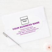 Merk Paarse Teksten over witte ovale sticker (Envelop)