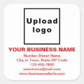 Merk Red Teksten op het witte plein Vierkante Sticker (Voorkant)