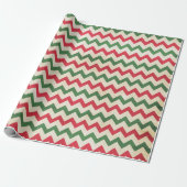 Merk rode Zig Zag Cadeaupapier (Uitgerold)