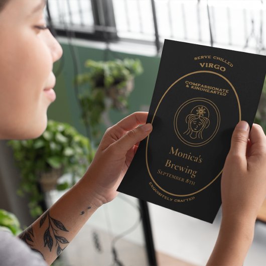 Merk, Sterrenbeelden, Maagd aanpasbaar Briefkaart