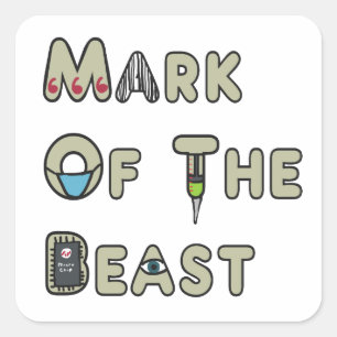 Merk van het beest vierkante sticker