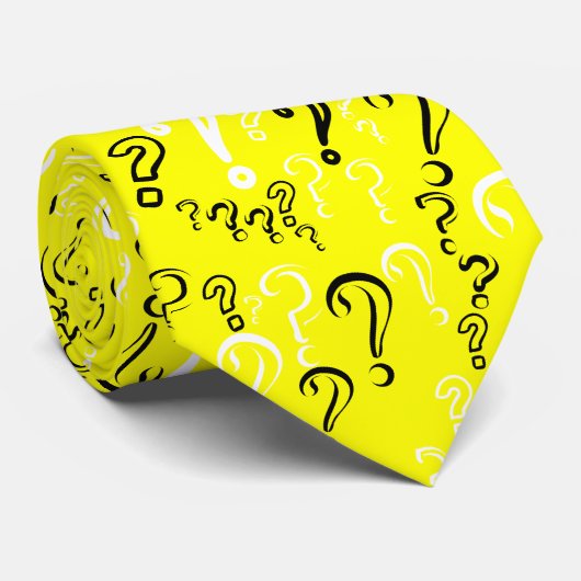 Merk voor vragen op afstand Stropdas - Wit, Zwart, (Opgerold)