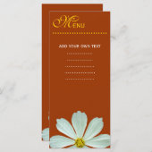 Merkaart voor het menu van het diner, witte maisie (Voorkant / Achterkant)