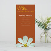 Merkaart voor het menu van het diner, witte maisie (Staand voorkant)