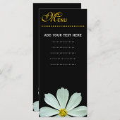 Merkaart voor het menu van het diner, witte maisie (Voorkant / Achterkant)