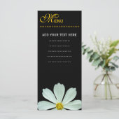 Merkaart voor het menu van het diner, witte maisie (Staand voorkant)