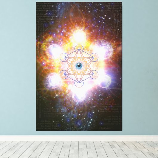Merkaba- Beschermende energie van het Universum Canvas Afdruk (Insitu (Houten vloer))