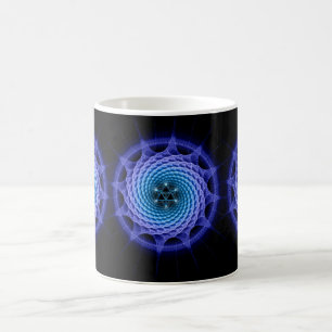 Merkaba Spiral Mandala Blue ( Fractal Geometry ) Koffiemok