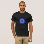 Merkaba Spiral Mandala Blue ( Fractal Geometry ) T-shirt (Voorkant volledig)