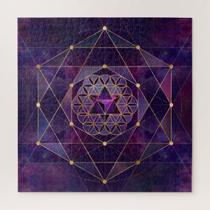 Merkabah in de bloem van het leven - Geometrie met Legpuzzel