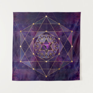 Merkabah in de bloem van het leven - Geometrie met Wandkleed