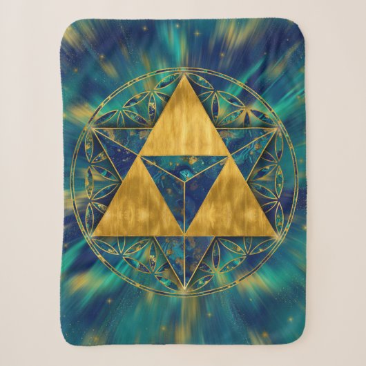 Merkabah in de bloem van het leven sherpa deken (Voorkant)