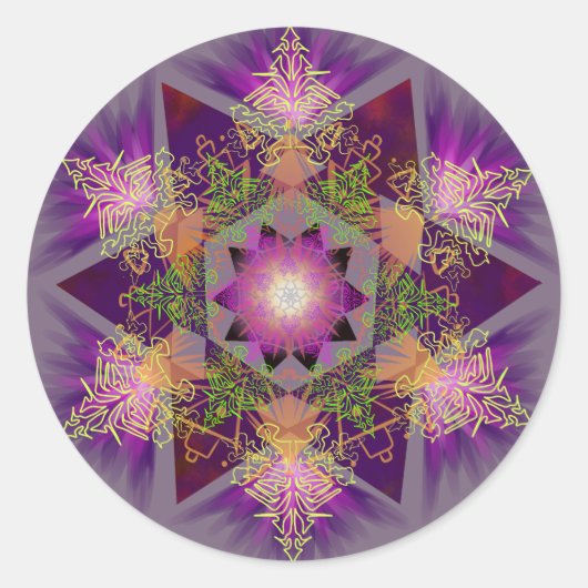 Merkabah Mandala Pattern Ronde Sticker (Voorkant)
