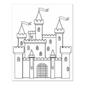 Merkbare middeleeuwse Royal Castle Colour Page Rubberstempel (Afrduk)