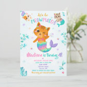 Merkitten anniversaire invitation Fille Fête magiq (Debout devant)