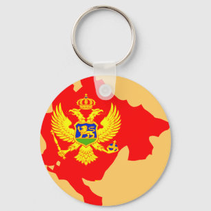 Merkkaart van de Montenegro-vlag Sleutelhanger