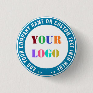Merklogo en tekst Zakelijke promotieknop Ronde Button 3,2 Cm