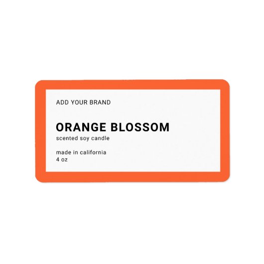 Merkmerk en modern, minimaal bewerkbaar kleurenpro etiket (Voorkant)