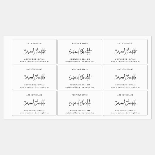 Merkmerk en modern script toevoegen Minimalistisch Labels (Vel)