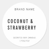 Merkmerk & Scent White Minimalist Candle Label (Voorkant)