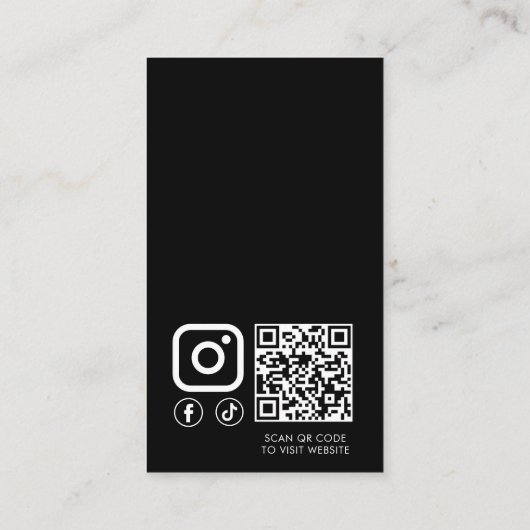 Merknaam Monogram Minimalistische QR-code Visitekaartje (Achterkant)