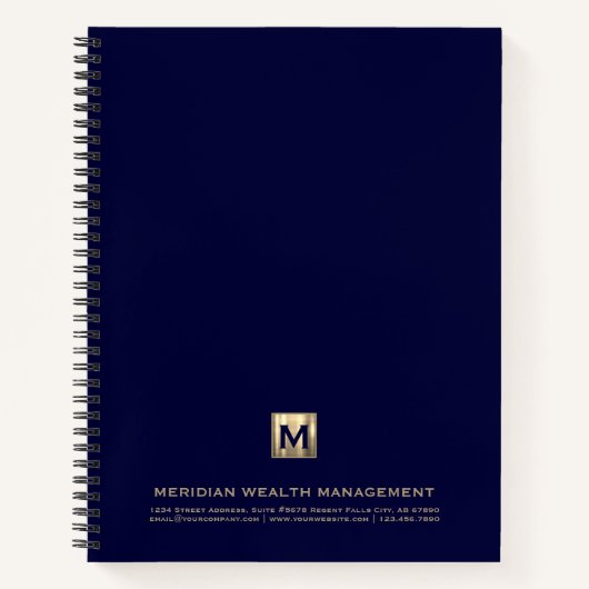 Merknotitieboek met bedrijfsmonogram notitieboek (Voorkant)