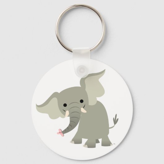 Merkwaardige Cartoon Elephant Sleutelhanger (Voorkant)