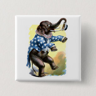 Merkwaardige creaties - Elephant Vierkante Button 5,1 Cm