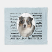Merle Australian Shepherd Fleece Deken (Voorkant (Horizontaal))