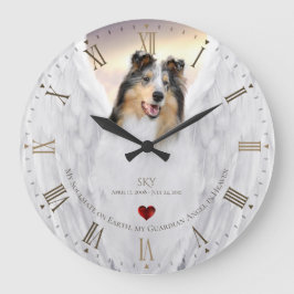 Merle Collie Angel Memorial, Golden Roman Dial - Grote Klok