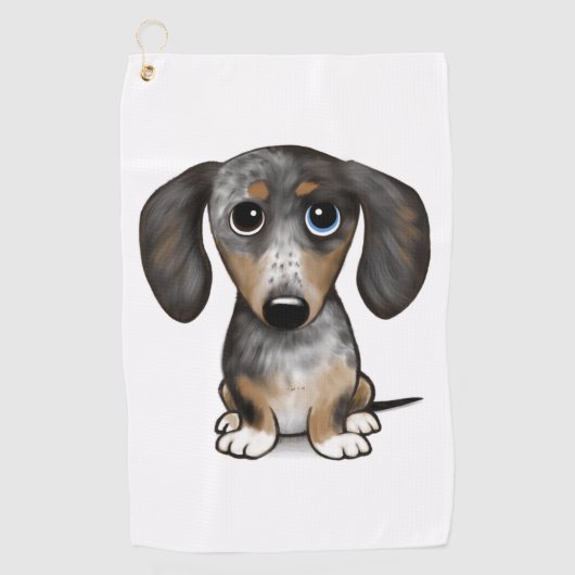 Merle Dapple Dachshund Schattige Wiener Dog Golfhanddoek (Voorkant)