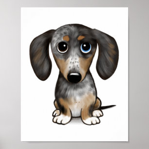 Merle Dapple Dachshund Schattige Wiener Dog Poster