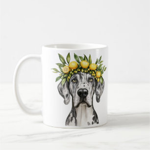 Merle Great Dane Dog Lemon Crown Koffiemok