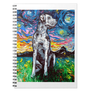 Merle Great Dane Sterrennacht Impressionist Dog Notitieboek