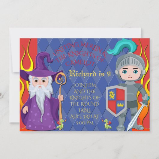 Merlin & Chevaliers de la Table Ronde Invitation C (Devant)