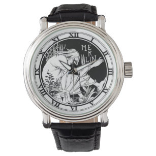 Merlin door Aubrey Beardsley 1 - Kijk Horloge