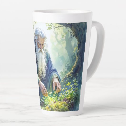 Merlin Practicing Herbalism Latte Mug (Angle droit)