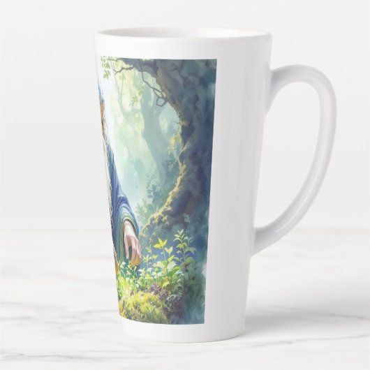 Merlin Practicing Herbalism Latte Mug (Droite)