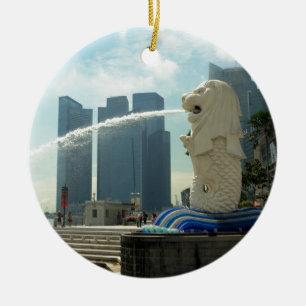 Merlion Sculpture Singapore Keramisch Ornament