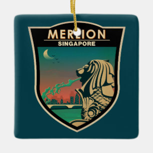 Merlion Singapore Travel Art Keramisch Ornament