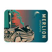 Merlion Singapore Travel  Art Magneet (Horizontaal)