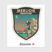 Merlion Singapore Travel  Art Sticker (Vel)
