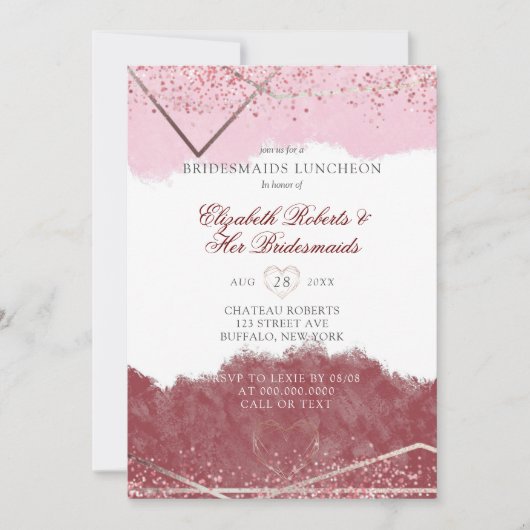 Merlot and Blush Pink Bridesmaids Luncheon (Voorkant)