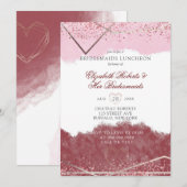 Merlot and Blush Pink Bridesmaids Luncheon (Voorkant / Achterkant)