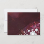 Merlot & Blanc Floral Mariage d'hiver RSVP (Dos)