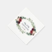 Merlot Navy Blauwe Bloem Bruiloftsplanner Servet (Hoek)