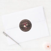 Merlot Navy Floral Monogram Circular Address Label (Envelop)