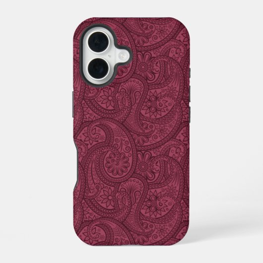 Merlot Paisley iPhone 16 Hoesje (Achterkant)