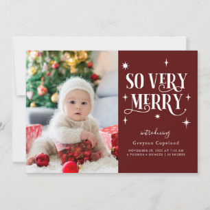 Merlot so very Merry Holiday Baby Foto Aankondiging