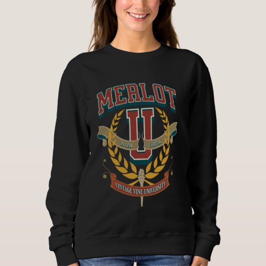 Merlot University Preppy College Academia Wine Tas Trui (Voorkant)